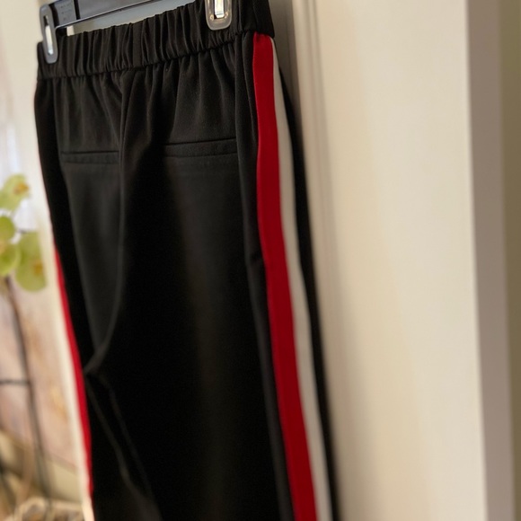Zara Black Trousers with Red and White Stripe - Picture 6 of 7